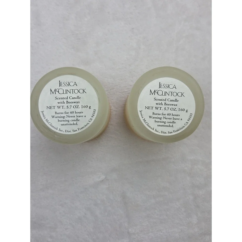 2 Vintage Jessica McClintock Fragrance Scented Candles New in Box Beeswax 5.7 oz